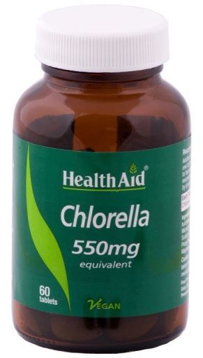 HealthAid Chlorella 550 mg d&eacute;riv&eacute;e d'herbes sauvages 60 comprim&eacute;s