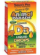 NaturesPlus Gouttes de vitamine D3 Animal Parade - 10 ml.