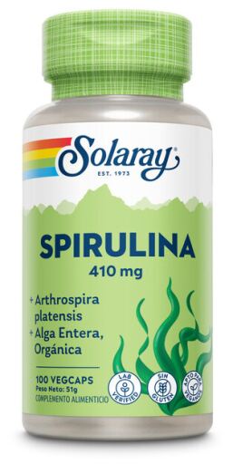 Solaray Spiruline 410 mg, 100 g&eacute;lules v&eacute;g&eacute;tales