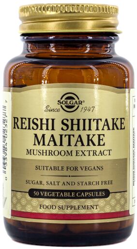 Solgar Reishi, Shiitake et Maitake (extrait de champignon) 50 capsules