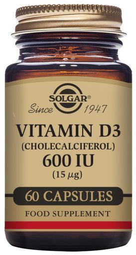 Solgar Vitamine D3 600Ui 15 mcg 60 g&eacute;lules