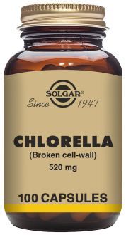 Solgar Chlorella &agrave; paroi cellulaire bris&eacute;e 100 capsules