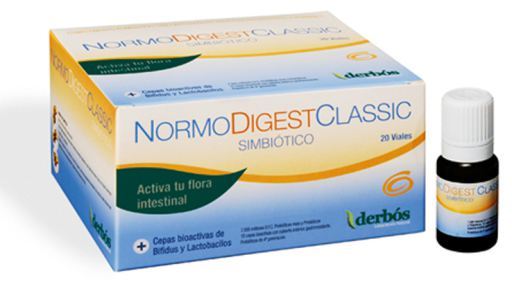 Derb&oacute;s Normodigest Classic 20 ampoules aide &agrave; r&eacute;g&eacute;n&eacute;rer la flore intestinale
