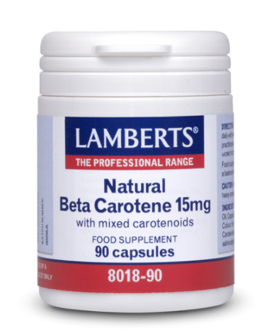 Lamberts B&ecirc;ta-carot&egrave;ne naturel 15 mg avec m&eacute;lange de carot&eacute;no&iuml;des 90 g&eacute;lules