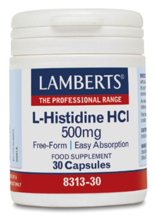 Lamberts L-Histidine HCl 30 G&eacute;lules 500 mg