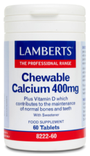 Calcium &agrave; croquer 400 mg avec vitamine D et saveur citron