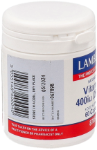 Vitamine E 400UI naturelle sous forme de D-alpha tocophérol 60 capsules Vitamine E 400UI naturelle sous forme de D-alpha tocophérol 60 capsules