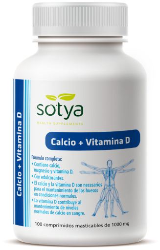 Sotya Calcium + Vitamine D 100 comprim&eacute;s &agrave; croquer