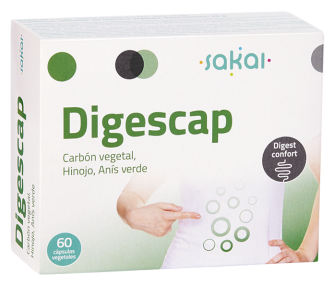 Sakai Digescap contr&ocirc;le les gaz et la digestion 60 capsules