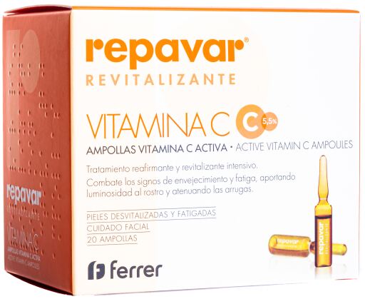 Repavar Ampoules revitalisantes &agrave; la vitamine C 20 unit&eacute;s