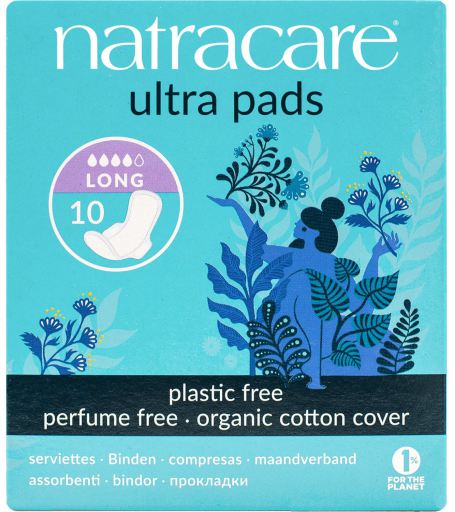 Natracare Ultra Long Compresses with Wings 10 uds