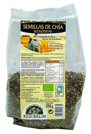 ECO-SALIM Graines de Chia &eacute;cologiques 250GR