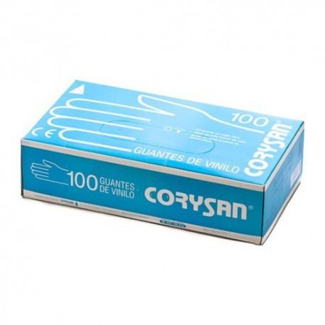 Corysan Gants en vinyle, 100 unit&eacute;s, taille moyenne