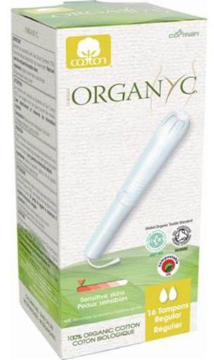 Organyc Tampons 100% Coton Biologique avec applicateur r&eacute;gulier 16 Unit&eacute;s