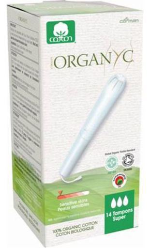 Organyc Tampons bio 100% coton avec applicateur Super 14 Unit&eacute;s