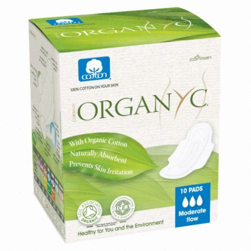 Organyc Day Compresses with Wings Organic Cotton 10 uds