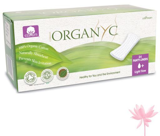 Organyc Prot&egrave;ge-slips extra longs 100% coton biologique, 20 u.