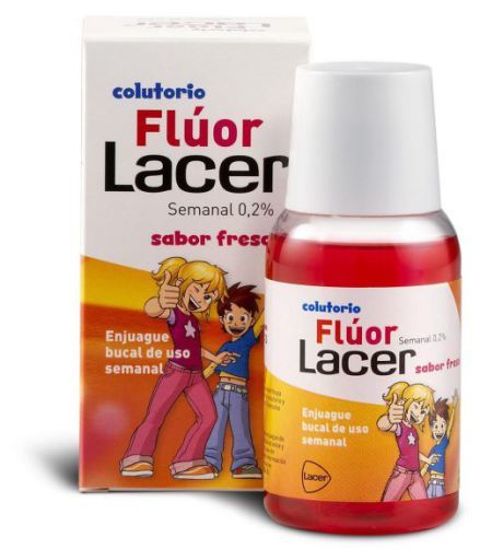 Lacer Bain de bouche Fluor Hebdomadaire Fraise 100 ml