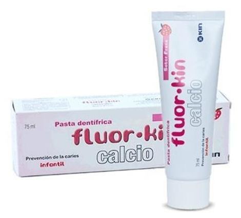 Kin Dentifrice pour enfants Fluor Calcium Fraise 75 ml
