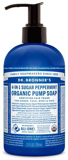 Dr. Bronner's Savon Sucr&eacute; Menthe Poivr&eacute;e 355 ml