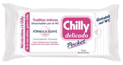 Chilly Delicate Pocket Lingettes Intimes Formule Douce 12 Unit&eacute;s