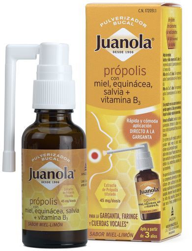 Spray buccal &agrave; la propolis avec miel, &eacute;chinac&eacute;e, sauge et vitamine B3