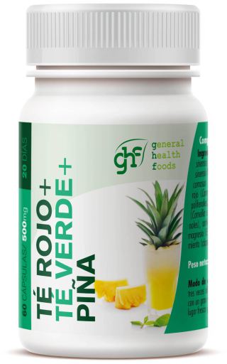 GHF Th&eacute; Rouge + Th&eacute; Vert + Ananas 60 g&eacute;lules 500 mg