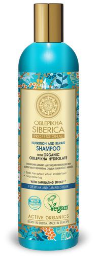 Natura Siberica Shampoing Oblepikha &agrave; l'hydrolat pour cheveux fragiles et ab&icirc;m&eacute;s 400 ml