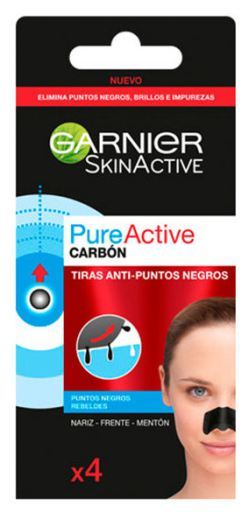 Garnier Bandes anti-points noirs au charbon actif pur 4 unit&eacute;s