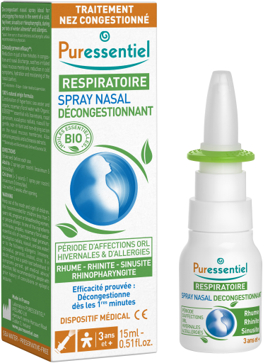 Puressentiel Spray nasal d&eacute;congestionnant aux huiles essentielles BIO 15 ml