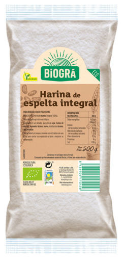 Biogra Farine d'&eacute;peautre compl&egrave;te 500 gr