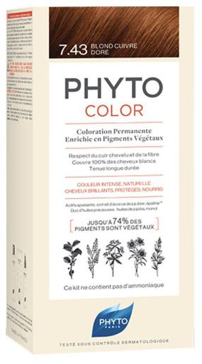 Phyto Coloration Permanente Phytocolor 7.43 Blond Cuivr&eacute; Dor&eacute;
