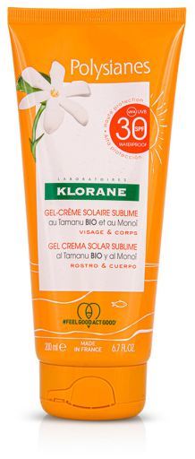 Klorane Gel cr&egrave;me visage et corps Polysianes spf 30 200 ml