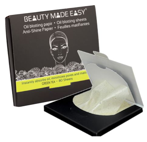 Beauty Made Easy Papiers matifiants au th&eacute; vert 80 feuilles