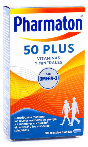 Pharmaton Vitamines et min&eacute;raux 50 Plus 30 capsules