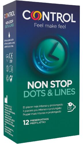 Control Pr&eacute;servatifs anti-taches, points et nervures, 12 unit&eacute;s