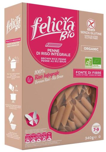 Felicia Bio Penne Rigate Di Riso p&acirc;tes int&eacute;grales 340 gr