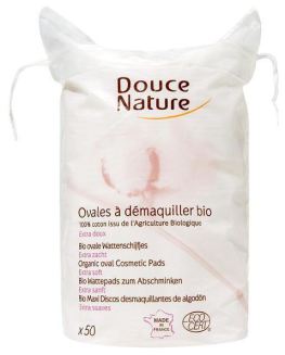 Douce Nature Disques d&eacute;maquillants ovales en coton 50 unit&eacute;s