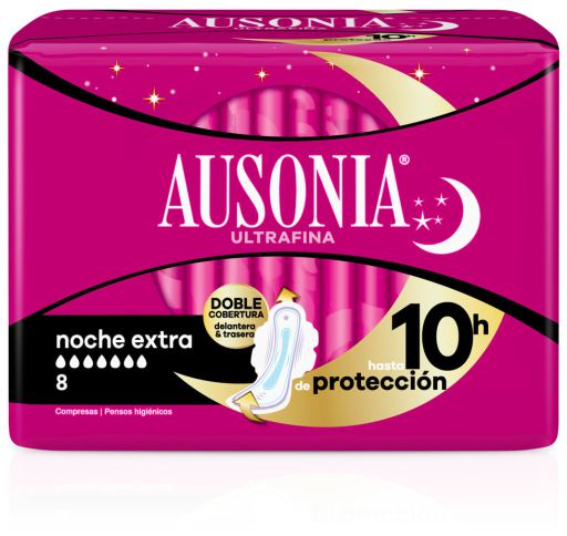 Compresses avec Wings Extra Night 8 unit&eacute;s