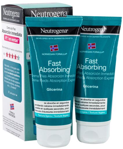 Neutrogena Cr&egrave;me pour les pieds &agrave; absorption rapide 2 x 100 ml