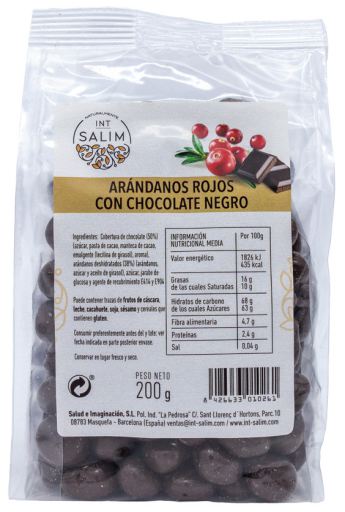 INT-SALIM Canneberge Rouge au Chocolat Noir 200 gr