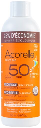 Acorelle Recharge Spray Solaire Enfant SPF50 150 ml