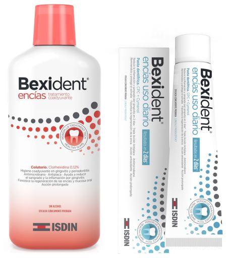 Isdin Bexident Gums Bain de Bouche 500 ml + Bexident Gums Paste Usage Quotidien 75 ml