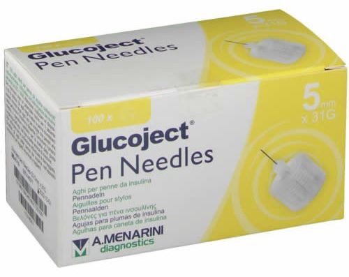 Menarini Glucoject Aiguille &agrave; Insuline 31gx5mm 100 unit&eacute;s