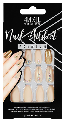 Nail Addict Faux ongles nus orn&eacute;s de bijoux