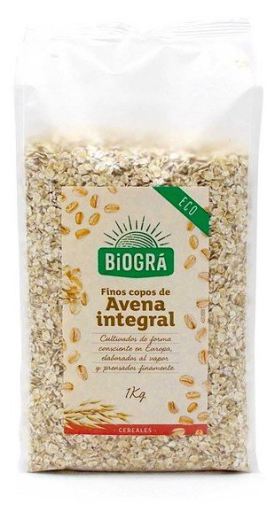 Biogra Flocons d'Avoine Compl&egrave;te Fins Bio 1 kg
