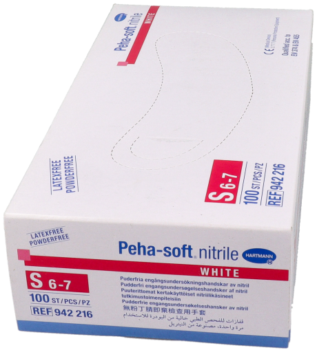 Peha Gants en nitrile souple blanc 100 unit&eacute;s