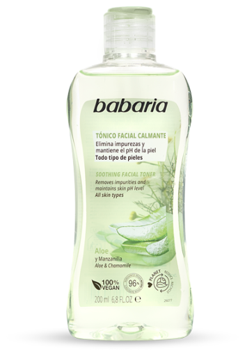 Babaria Lotion tonique apaisante &agrave; l'aloe vera 200 ml