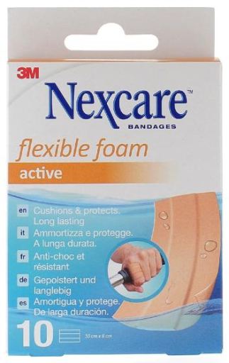 3M Pansements en mousse flexible Nexcare Active 6 x 10 cm