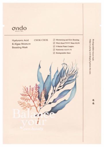 Ondo Beauty 36.5 masque hydratant aux algues et &agrave; l'acide hyaluronique 25 ml